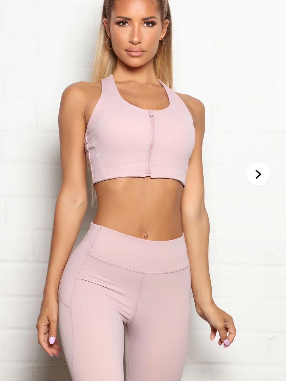 Nova Sport blush leggings and sports bra size medium